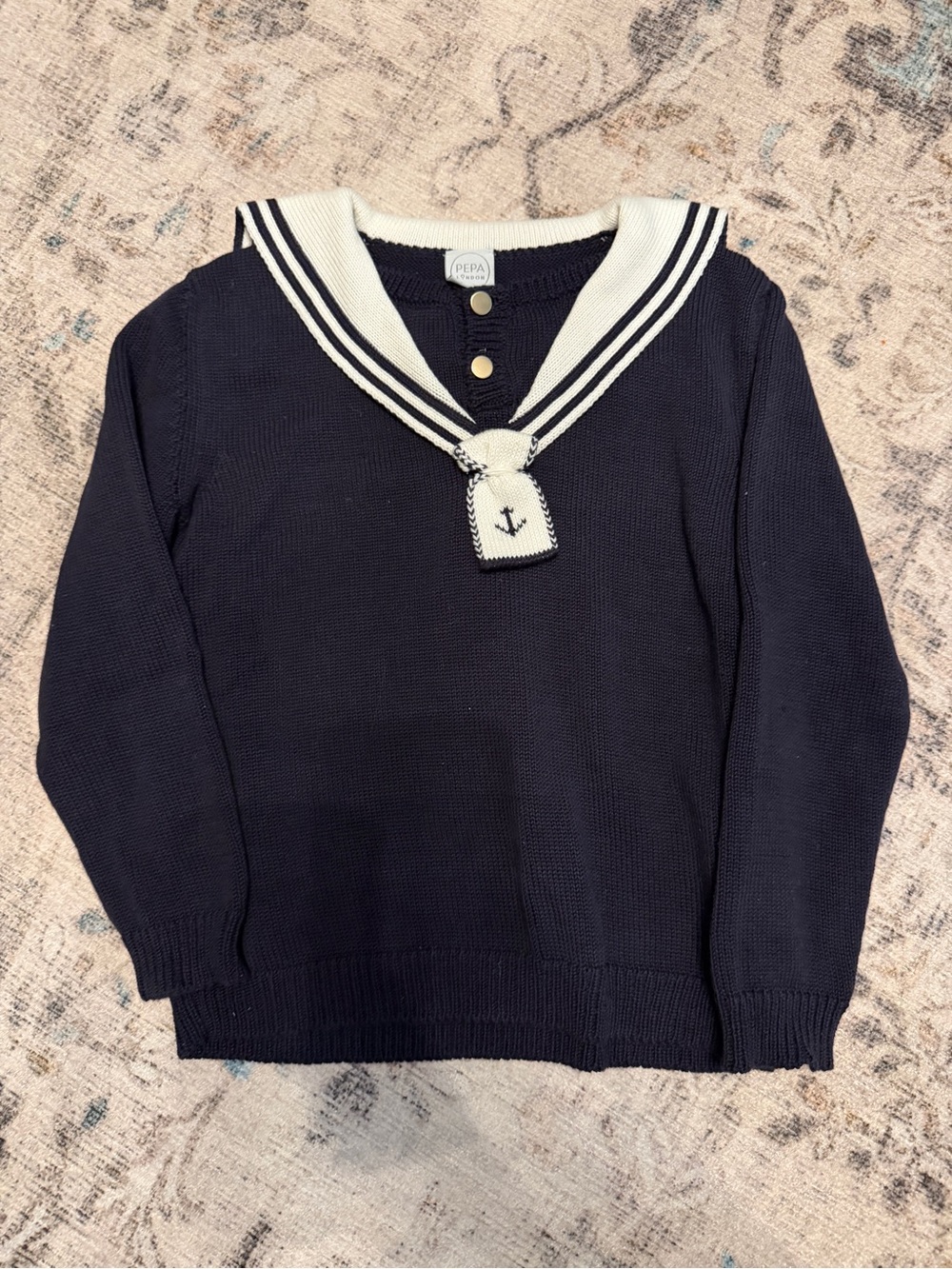 Pepa London Sailor sweater in Navy- size 4Y